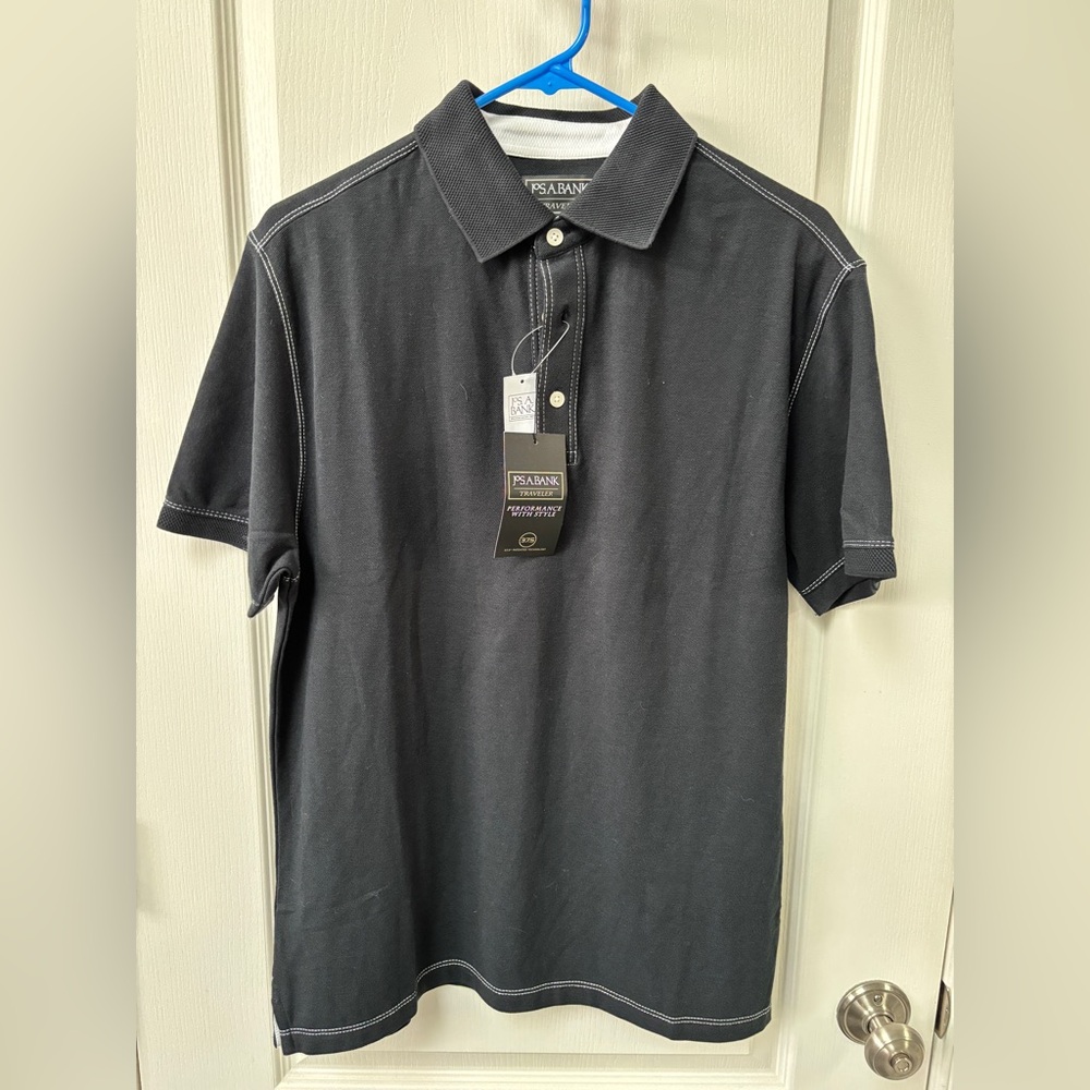 NWT Joseph A Bank Traveler Polo Shirt Jos. A Bank Short Sleeve Medium Tailored